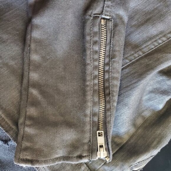 Free People Black Comb Waterfall Draped Moto Jacket Size 2 - Picture 13 of 13